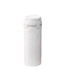 Compact white leak-proof travel dispenser bottle designed for TSA-approved toiletry storage, ideal for organized and hassle-free travel packing.