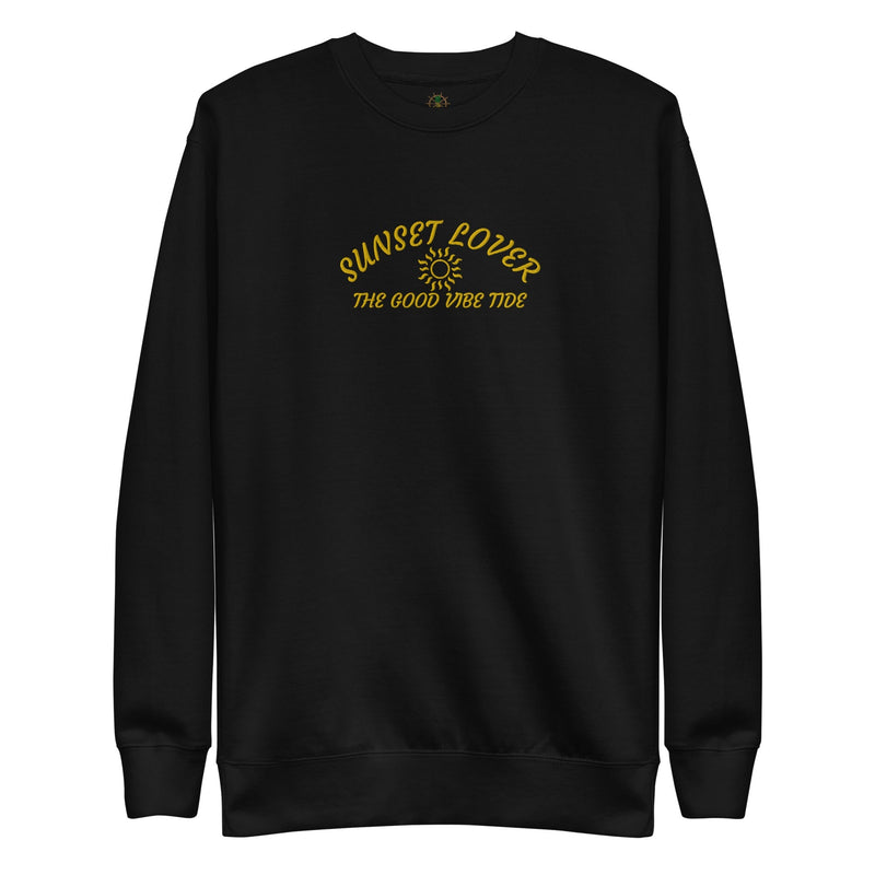 Black fleece sweatshirt with yellow 