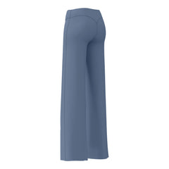 Blue ultra-soft high-waisted straight leg yoga pants designed for comfortable lounge and fitness wear with a smooth, buttery soft fabric finish.