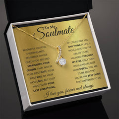 To My Soulmate Alluring Beauty Necklace by ShineOn Fulfillment; gold chain with crystal pendant in a gift box
