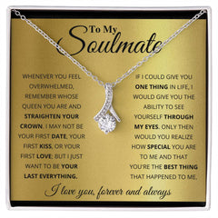 To My Soulmate Alluring Beauty Necklace by ShineOn Fulfillment with silver chain and crystal pendant
