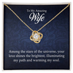 To My Amazing Wife necklace – love knot pendant on neck romantic anniversary gift for wife
