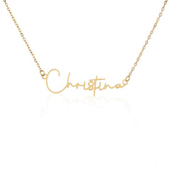 Signature Style Name Necklace in gold with Christina script