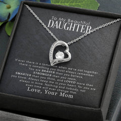 Forever Love Necklace, silver-tone heart pendant with a clear crystal centerpiece, ShineOn Fulfillment